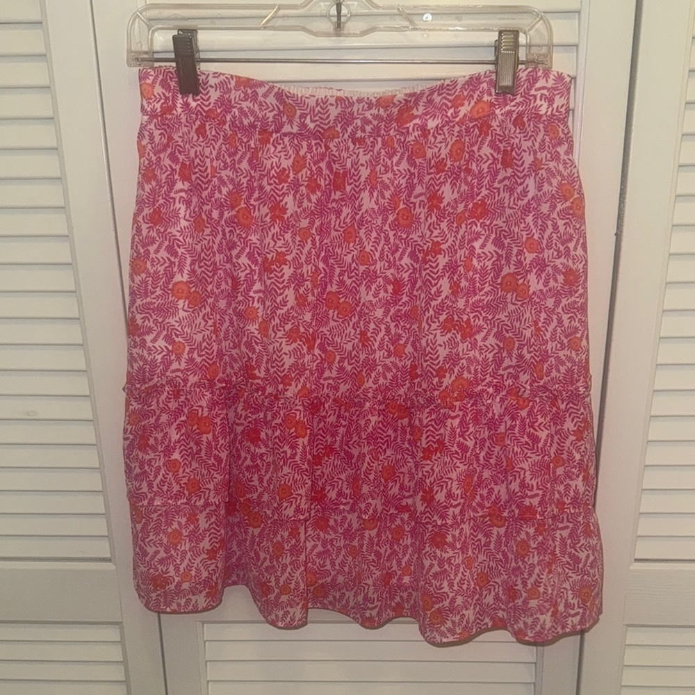 J Crew Factory Floral Pink Skirt - Sz Small
